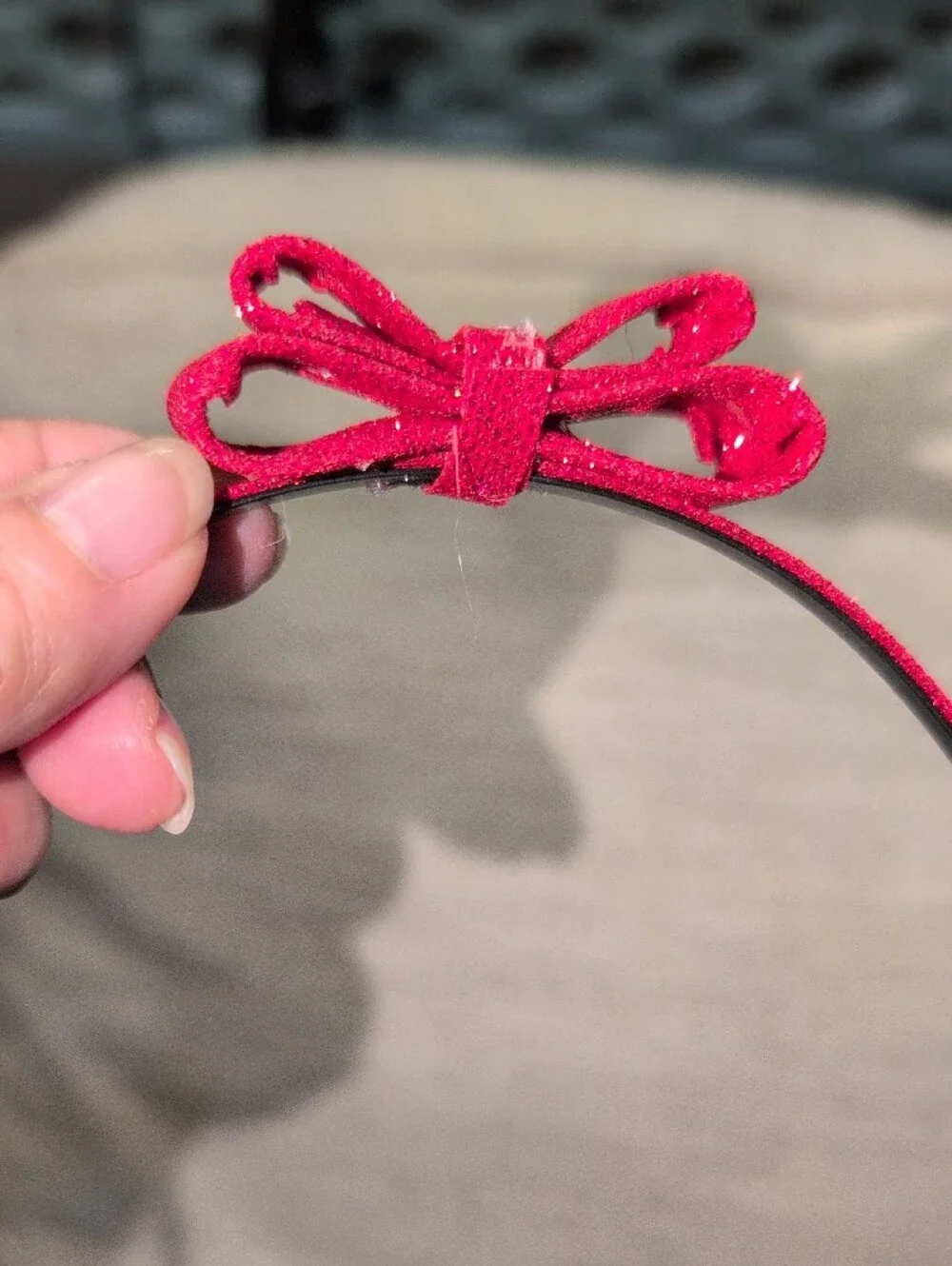 Ella Red Sparkly  Bow Headband
